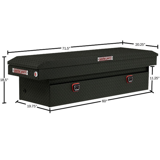 Weather Guard Model 127-52-04 Saddle Box, Aluminum, Full Standard, Textured Matte Black, 11.0 cu ft