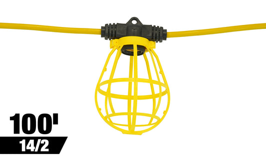 Southwire 7145SW 14/2 100' SJTW Plastic Cage String Light - McCally Tool and Supply | Industrial Distributor & Repair