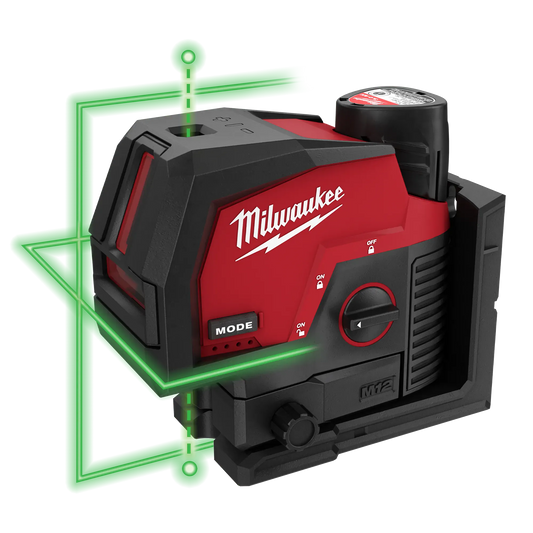 Milwaukee 3622-21 M12™ Green Cross Line & Plumb Points Laser Kit - McCally Tool and Supply | Industrial Distributor & Repair