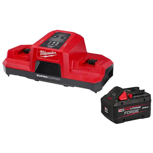 Milwaukee 48-59-1881SC M18 Dual Bay Super Charger Starter Kit, Volts 18 Battery Type Lithium-ion, Batteries - McCally Tool and Supply | Industrial Distributor & Repair