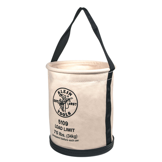 Klein Tools 5109 Canvas Bucket, Wide-Opening, Straight-Wall, Molded Bottom, 12-Inch - McCally Tool and Supply | Industrial Distributor & Repair
