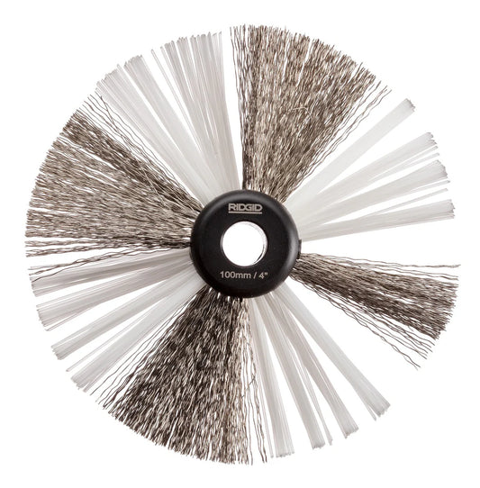 RIDGID 68993 4" (105 mm) Nylon/Steel Brush for 3/8" (10 mm) Cable - McCally Tool and Supply | Industrial Distributor & Repair