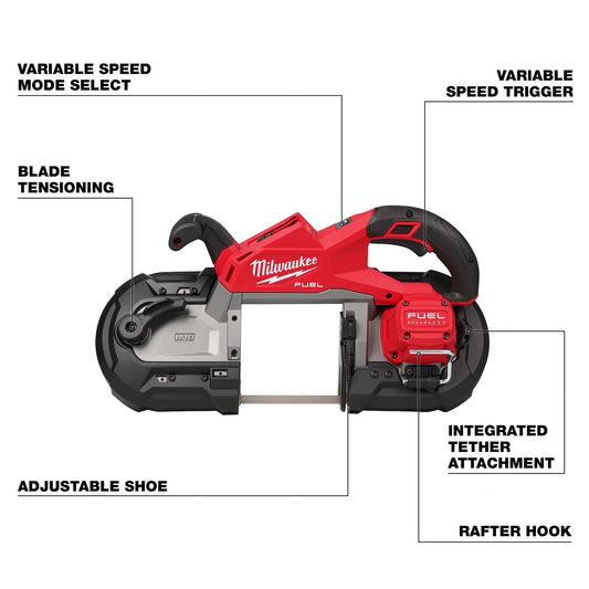 Milwaukee 2929S-20 M18 FUEL™ Deep Cut Dual Trigger Band Saw w/ ONE-KEY™ (Tool Only) - McCally Tool and Supply | Industrial Distributor & Repair