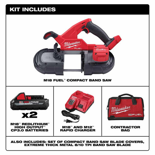 Milwaukee 2829-22 M18 FUEL™ Compact Band Saw Kit - McCally Tool and Supply | Industrial Distributor & Repair