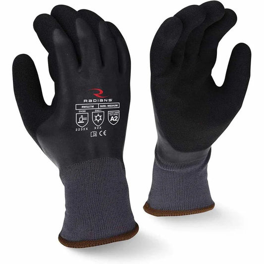 Radians RWG28 Cut Protection Level A2 Dipped Waterproof Winter Gripper Glove, XL