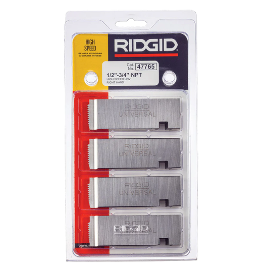 RIDGID 47765 1/2" to 3/4" - 14NPT High Speed RH Universal Dies (4pk) - McCally Tool and Supply | Industrial Distributor & Repair