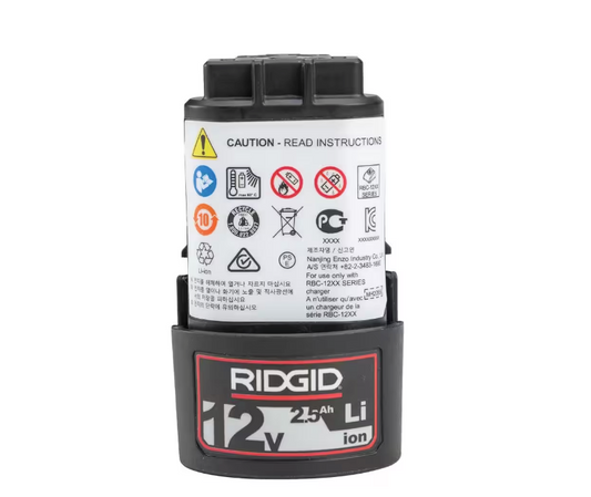 RIDGID 55183 12V Advanced Lithium 2.5Ah Rechargeable Battery - McCally Tool and Supply | Industrial Distributor & Repair