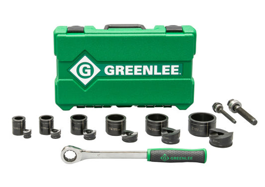 Greenlee 7238SB Knockout Kit with Ratchet and SlugBuster 1/2" to 2" - McCally Tool and Supply | Industrial Distributor & Repair