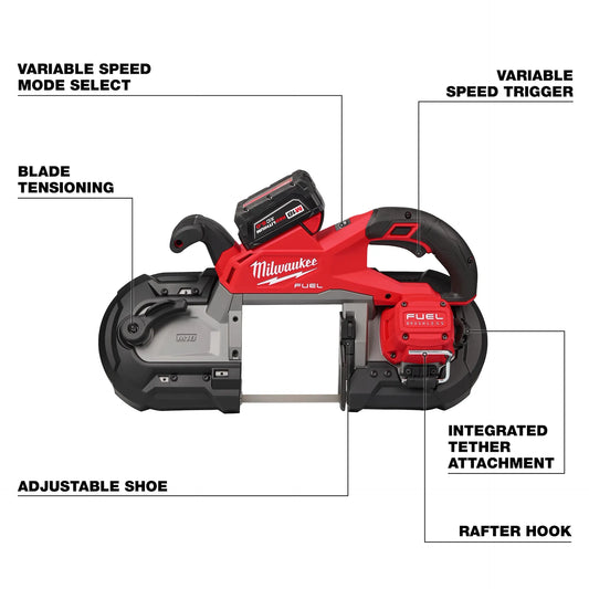 Milwaukee 2929S-22 M18 FUEL™ Dual Trigger Deep Cut Band Saw Kit - McCally Tool and Supply | Industrial Distributor & Repair