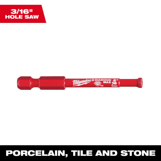 Milwaukee 49-56-0503 3/16" Diamond Max™ Hole Saw Bit - McCally Tool and Supply | Industrial Distributor & Repair