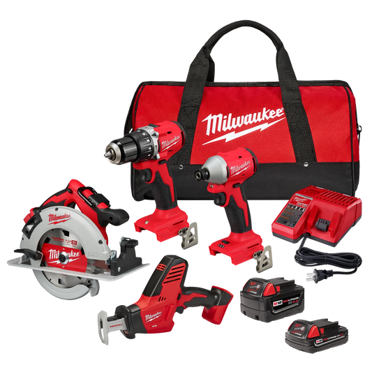 Milwaukee 3693-24CX M18™ 4 Tool Combo Kit - McCally Tool and Supply | Industrial Distributor & Repair