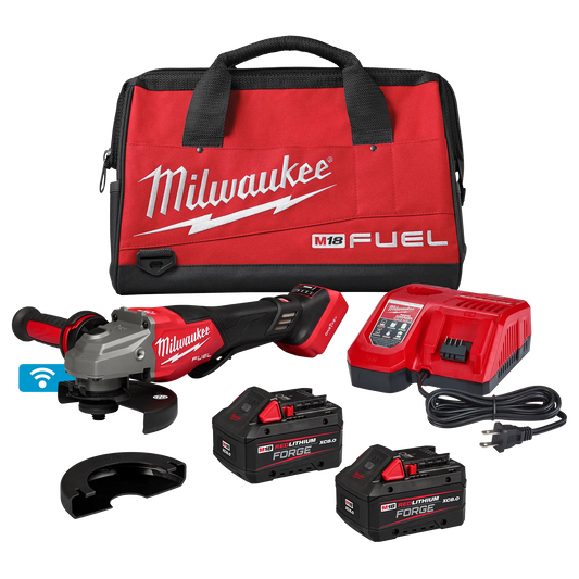 Milwaukee 3672-22 M18 FUEL™ 4-1/2"-6" Variable Speed Braking Grinder, Paddle Switch w/ ONE-KEY™ Kit - McCally Tool and Supply | Industrial Distributor & Repair