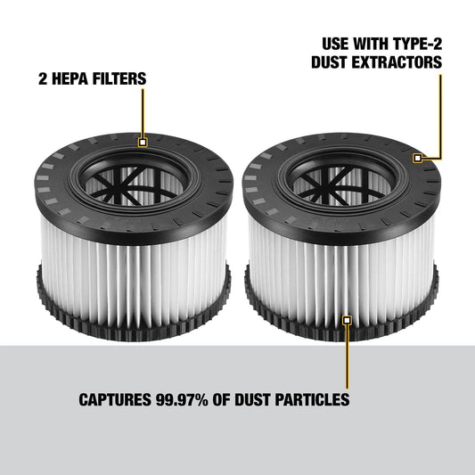 DeWALT DWV9330 Replacement HEPA Filter Set - McCally Tool and Supply | Industrial Distributor & Repair