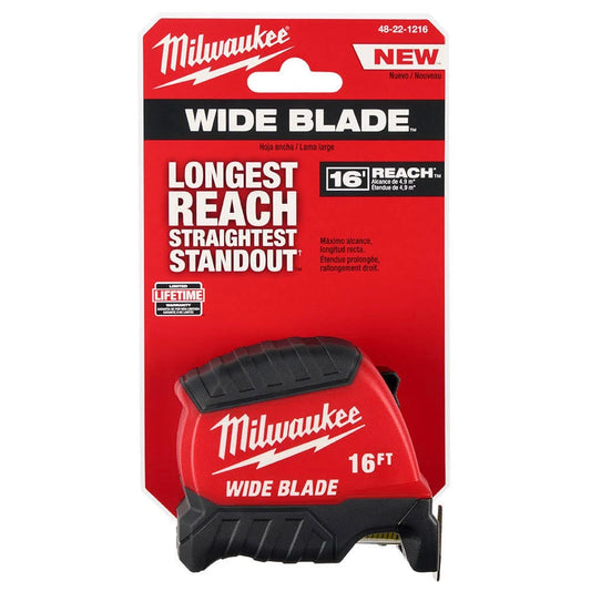 Milwaukee 48-22-1216 16ft Wide Blade Tape Measure - McCally Tool and Supply | Industrial Distributor & Repair