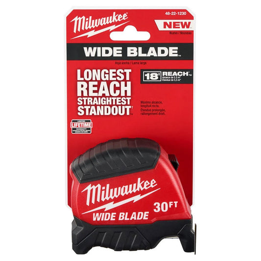 Milwaukee 48-22-1230 30ft Wide Blade Tape Measure - McCally Tool and Supply | Industrial Distributor & Repair