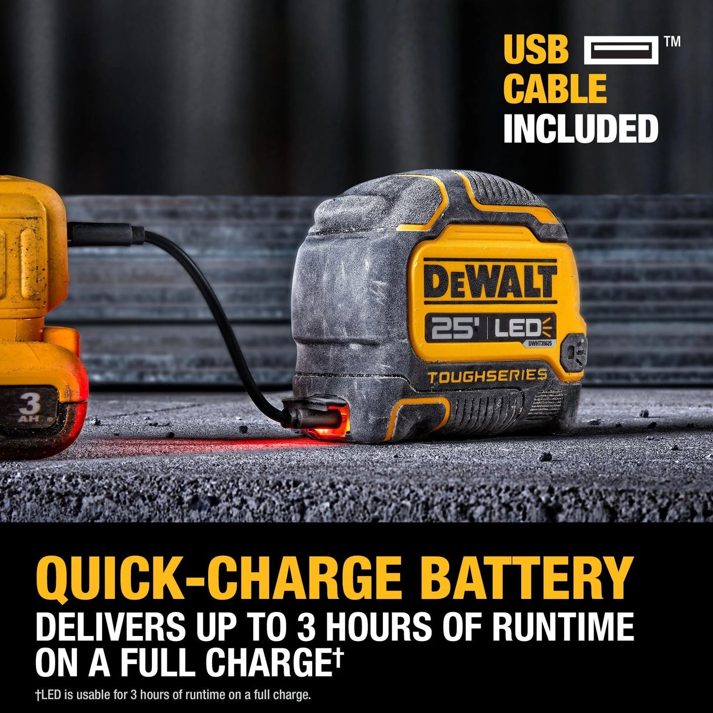 DeWALT DWHT35625S TOUGHSERIES™ 25 FT Lighted Tape Measure