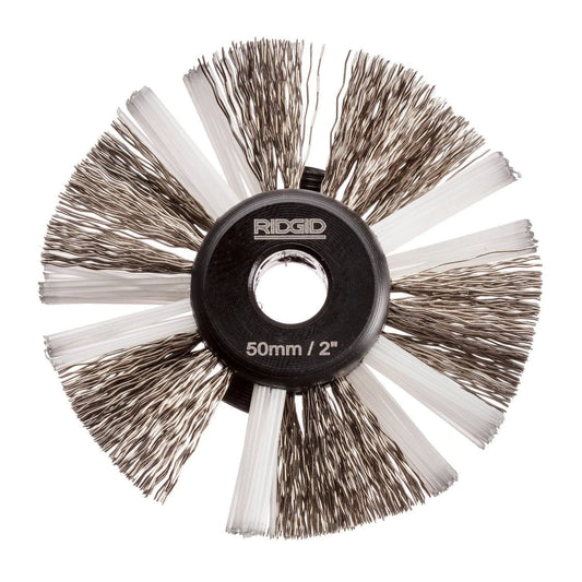 RIDGID 68973 2" (55mm) Nylon/Steel Brush for 5/16" (8mm) Cable with Nylon and Steel Strings