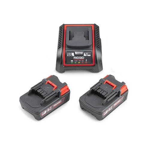 RIDGID 66013 Battery & Charger Kit with Two 18V Batteries and 120V Charger