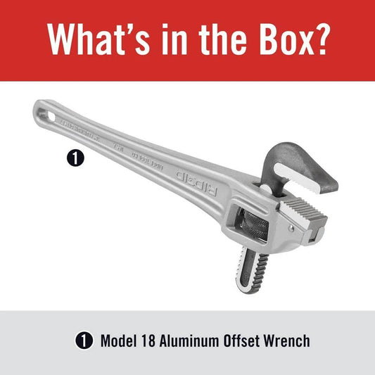 RIDGID 31125 18" Aluminum Offset Pipe Wrench - McCally Tool and Supply | Industrial Distributor & Repair