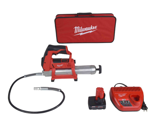 Milwaukee 2446-21XC M12™ Cordless LITHIUM-ION Grease Gun Kit - McCally Tool and Supply | Industrial Distributor & Repair