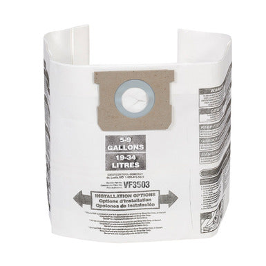 RIDGID 40153 VF3503 High-Efficiency 6-9 Gallon Vacuum Dust Bags - McCally Tool and Supply | Industrial Distributor & Repair