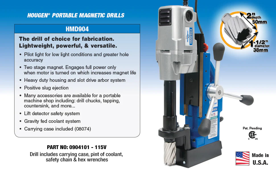Hougen 0904101 HMD904 Magnetic Drill 115V