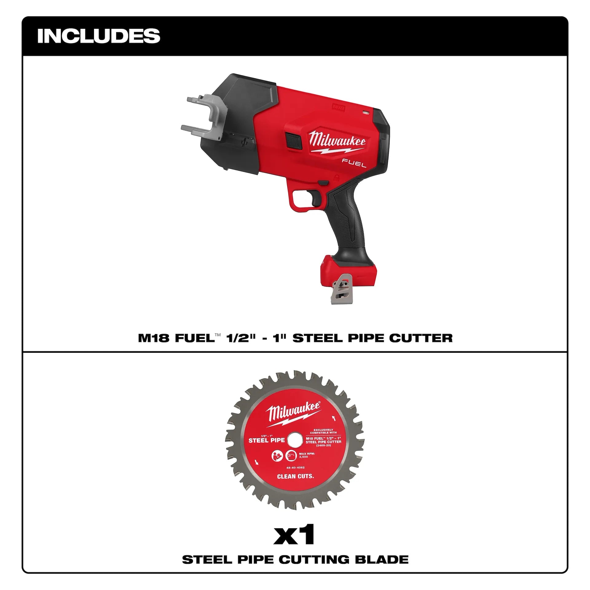 Milwaukee 3469-20 M18 FUEL™ ½”-1” Steel Pipe Cutter - McCally Tool and Supply | Industrial Distributor & Repair