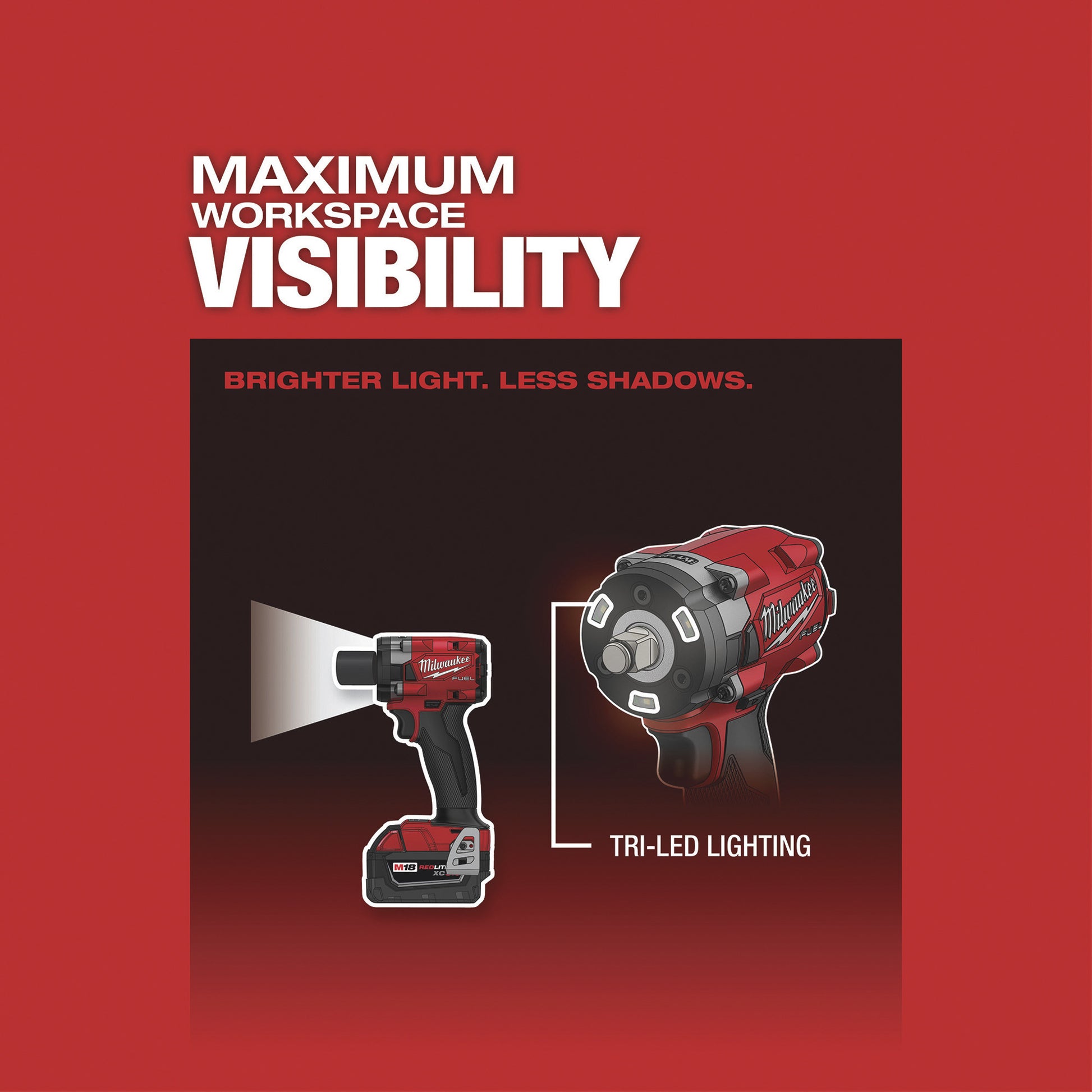 Milwaukee 2855-20 M18 Fuel 1/2" Compact Impact Wrench w/ Friction Ring (Bare Tool) - McCally Tool and Supply | Industrial Distributor & Repair