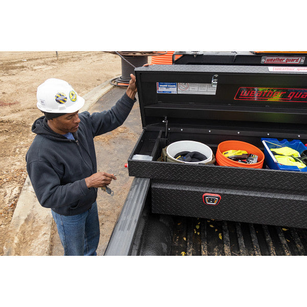 Weather Guard Model 127-52-04 Saddle Box, Aluminum, Full Standard, Textured Matte Black, 11.0 cu ft