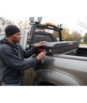Weather Guard Model 127-52-04 Saddle Box, Aluminum, Full Standard, Textured Matte Black, 11.0 cu ft