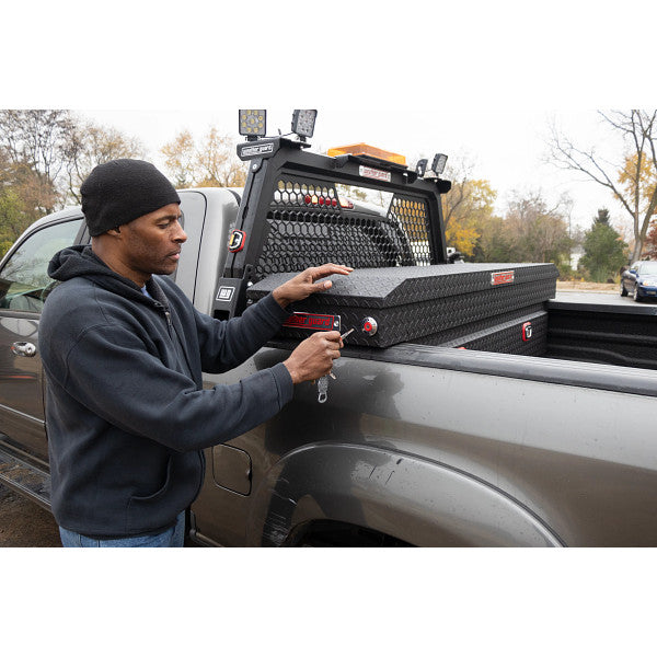 Weather Guard Model 127-52-04 Saddle Box, Aluminum, Full Standard, Textured Matte Black, 11.0 cu ft
