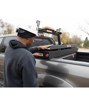 Weather Guard Model 127-52-04 Saddle Box, Aluminum, Full Standard, Textured Matte Black, 11.0 cu ft