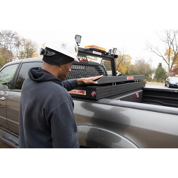 Weather Guard Model 127-52-04 Saddle Box, Aluminum, Full Standard, Textured Matte Black, 11.0 cu ft