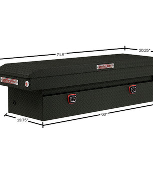 Weather Guard Model 127-52-04 Saddle Box, Aluminum, Full Standard, Textured Matte Black, 11.0 cu ft
