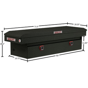 Weather Guard Model 127-52-04 Saddle Box, Aluminum, Full Standard, Textured Matte Black, 11.0 cu ft