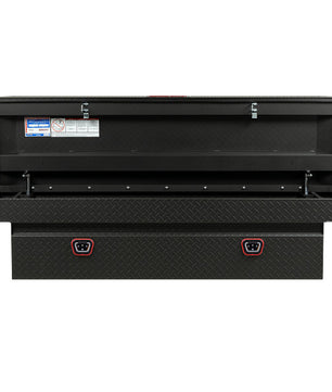 Weather Guard Model 127-52-04 Saddle Box, Aluminum, Full Standard, Textured Matte Black, 11.0 cu ft