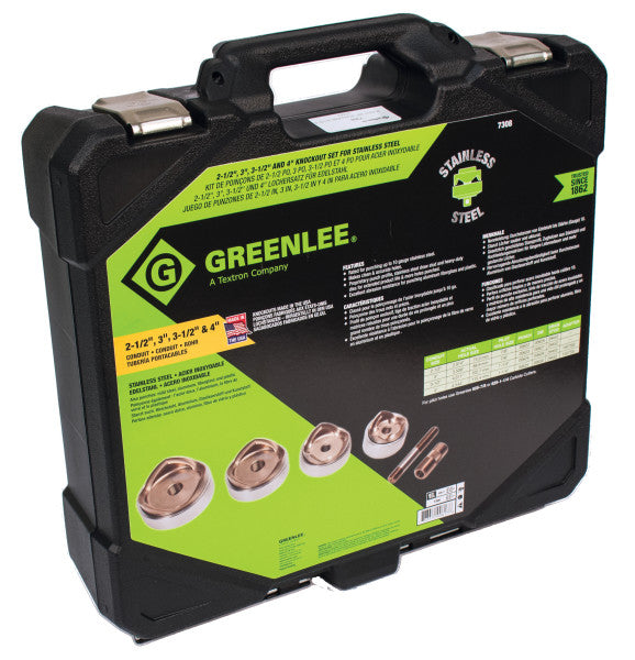 Greenlee 7308 Punch Kit Stainless Steel 2-1/2", 3", 3-1/2", and 4" Conduit