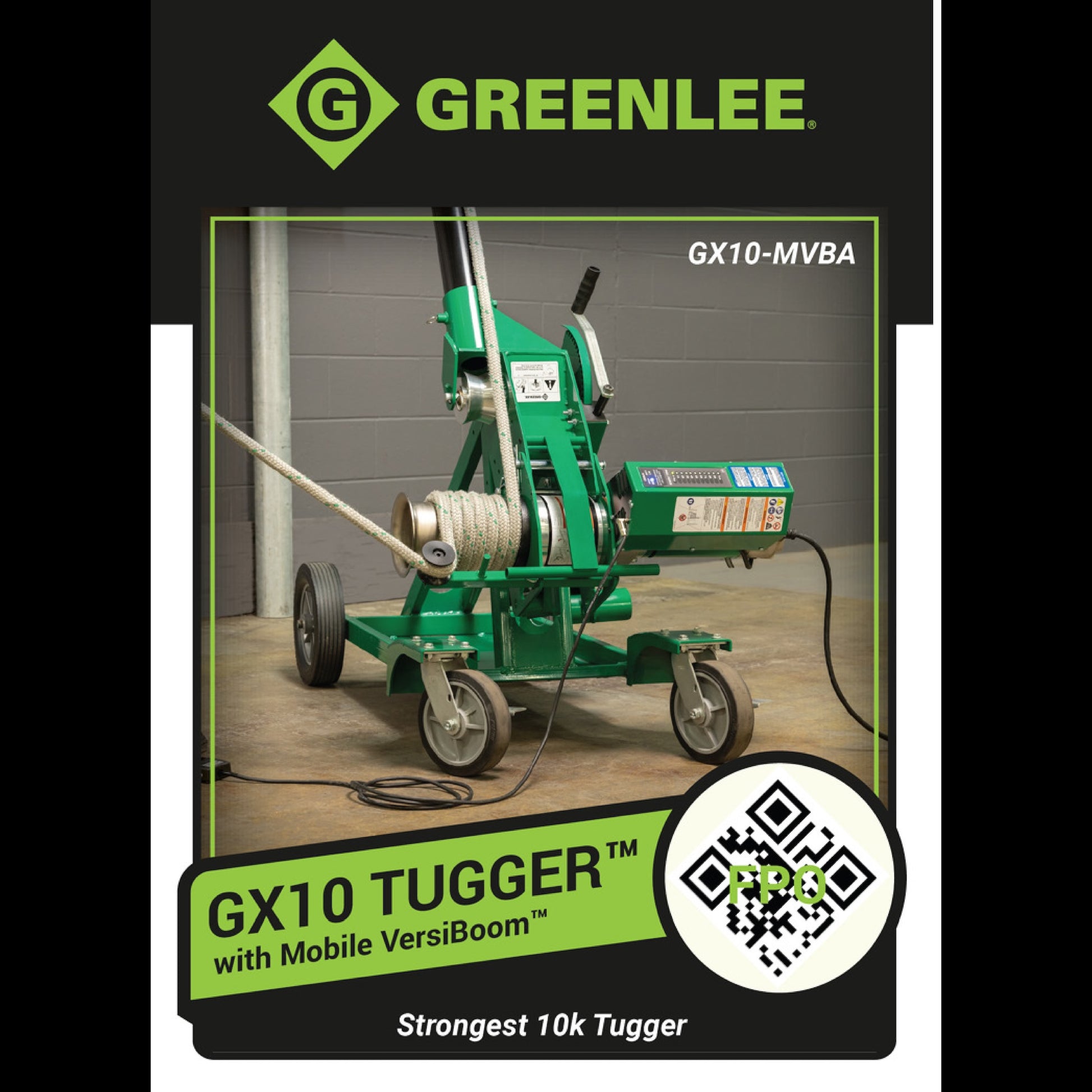 Greenlee GX10-MVBA GX10 10k Tugger Package with Mobile VersiBoom