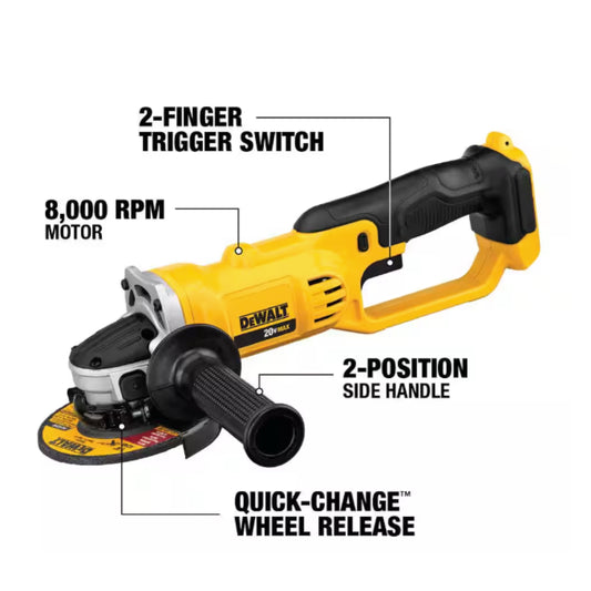 DeWALT DCG412B 20V Max Lithium Ion 4 1/2" Cut-Off Grinder - McCally Tool and Supply | Industrial Distributor & Repair