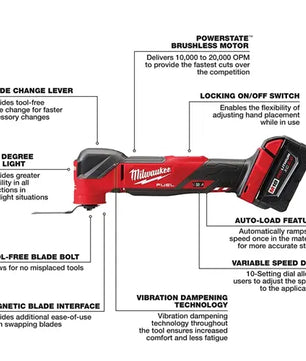 Milwaukee 2836-20 M18 FUEL™ Oscillating Multi-Tool - McCally Tool and Supply | Industrial Distributor & Repair