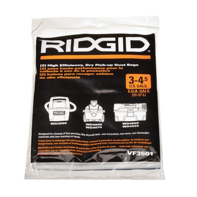 RIDGID 23738 VF3501 Pleated Air Bag for Small Vacuums - McCally Tool and Supply | Industrial Distributor & Repair
