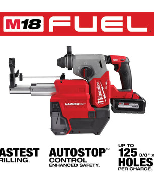 Milwaukee M18 FUEL™ 1” SDS Plus Rotary Hammer w/ Dust Extractor Kit 2912-22DE