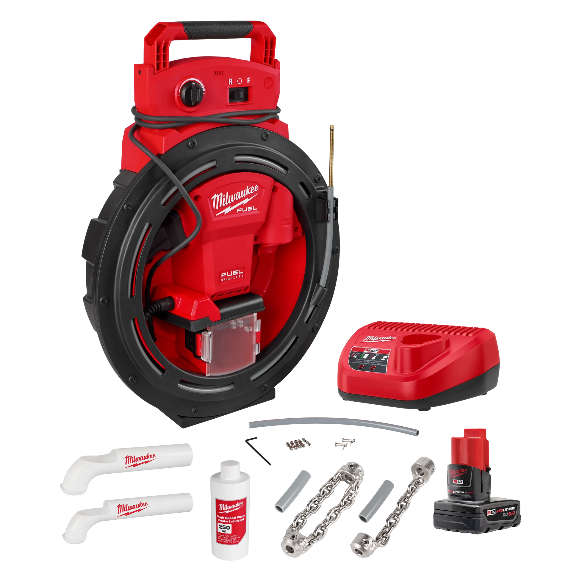 Milwaukee 2519-21 M12 FUEL™ High Speed Chain Snake for 1-1/4”-2” Pipes