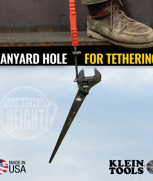 Klein Tools 3227 Adjustable Spud Wrench, 10-Inch, 1-7/16-Inch, Tether Hole - McCally Tool and Supply | Industrial Distributor & Repair