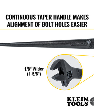 Klein Tools 3239 Adjustable Spud Wrench, 16-Inch, 1-5/8-Inch, Tether Hole - McCally Tool and Supply | Industrial Distributor & Repair