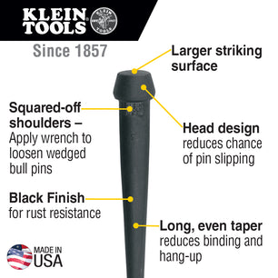 Klein Tools 3255 Broad-Head Bull Pin, 1-1/4-Inch