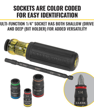 Klein Tools 32900 7-in-1 Impact Flip Socket with Handle - McCally Tool and Supply | Industrial Distributor & Repair