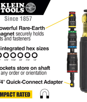 Klein Tools 32900 7-in-1 Impact Flip Socket with Handle - McCally Tool and Supply | Industrial Distributor & Repair