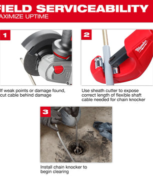 Milwaukee 2519-21 M12 FUEL™ High Speed Chain Snake for 1-1/4”-2” Pipes