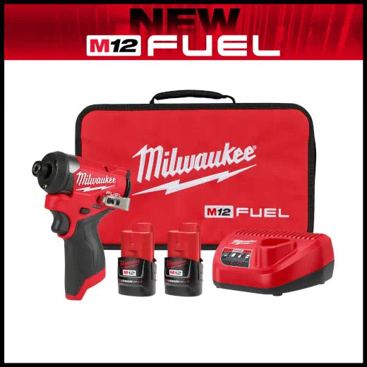 Milwaukee M12 FUEL™ 1/4" Hex Impact Driver Kit 3453-22
